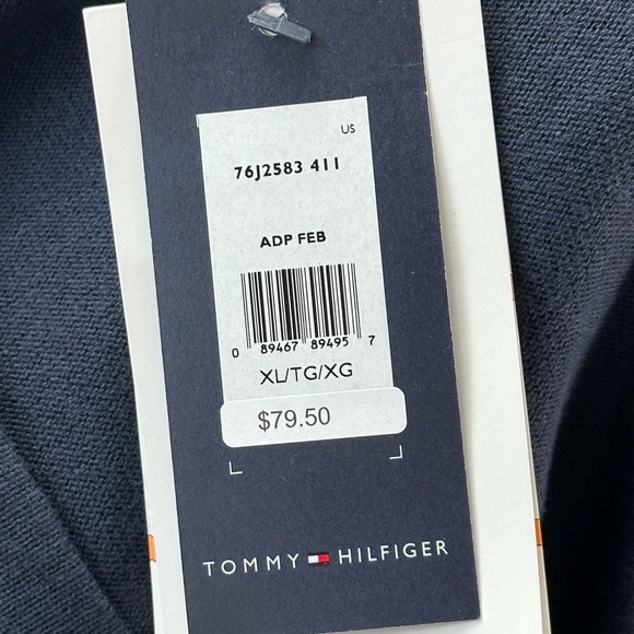 Tommy Hilfiger Long Sleeve Magnetic Closure Cardigan Sweater - Navy Blue - XL - Picture 10 of 11